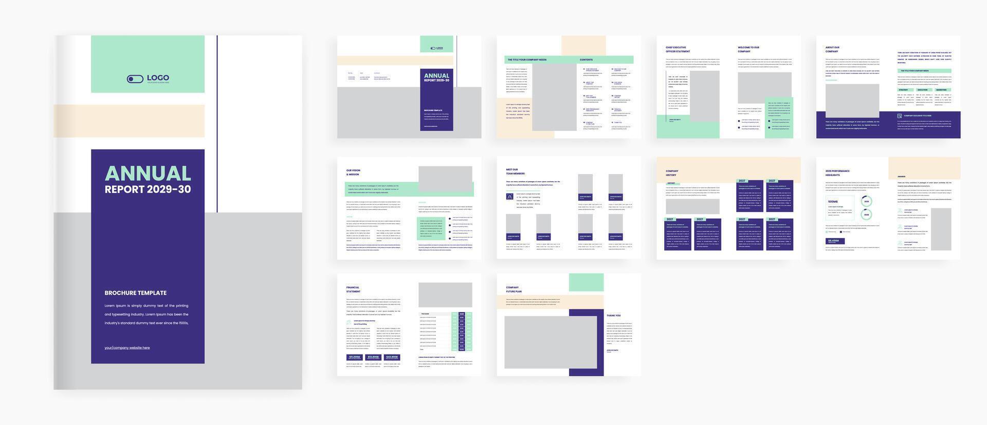 professional Annual report brochure design template vector