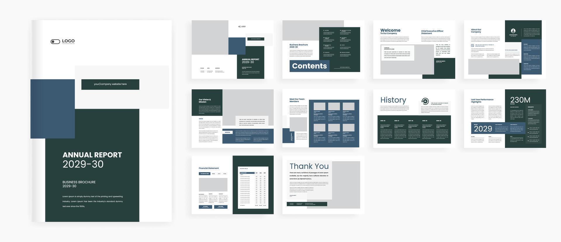 Annual report brochure design template vector