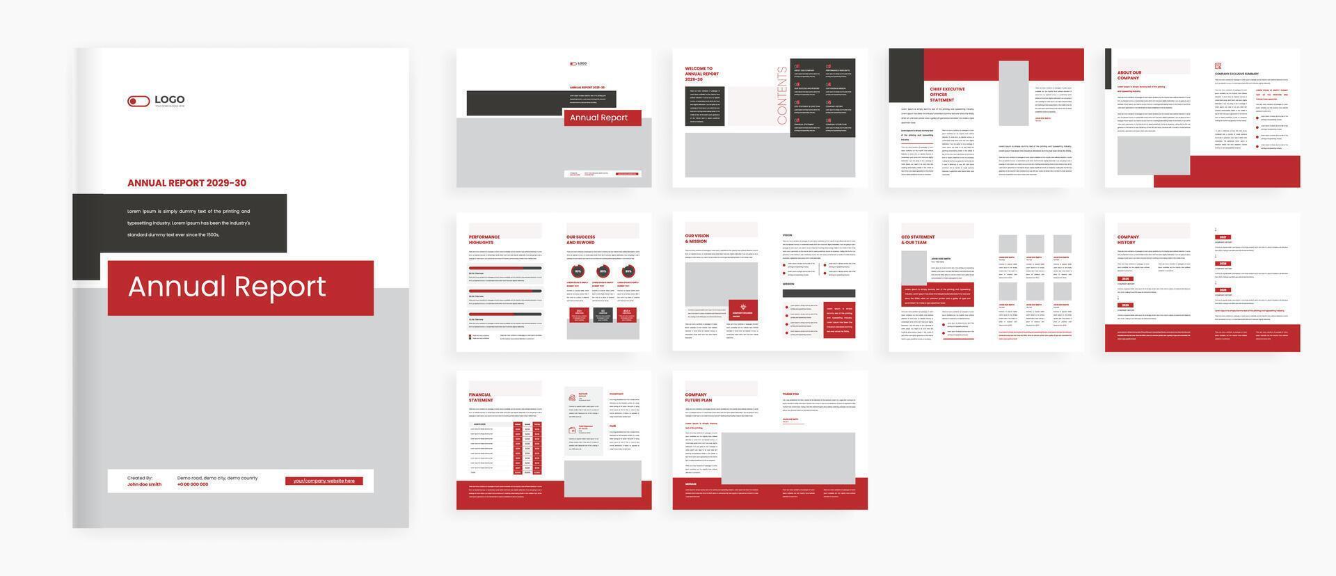 Corporate Annual report brochure design template vector