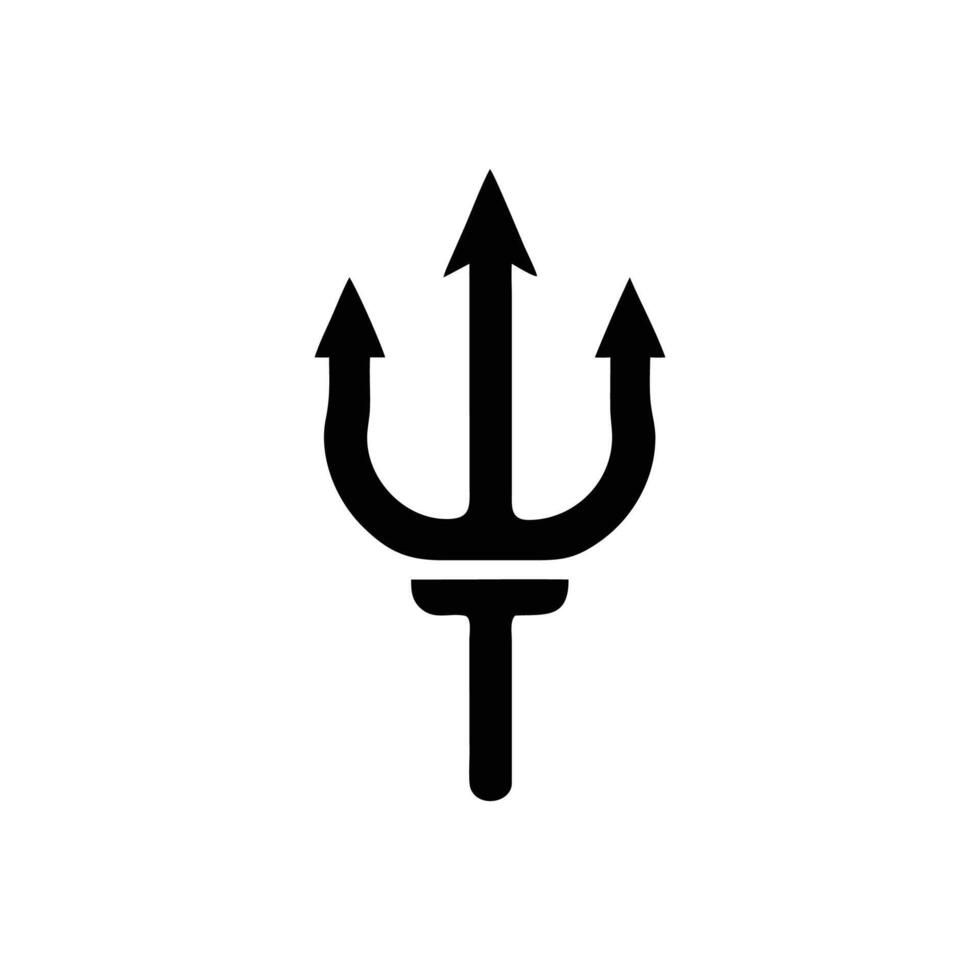 A black and white image of a trident vector