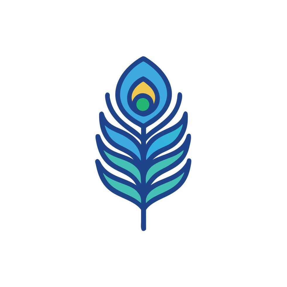 A blue and green peacock feather logo vector