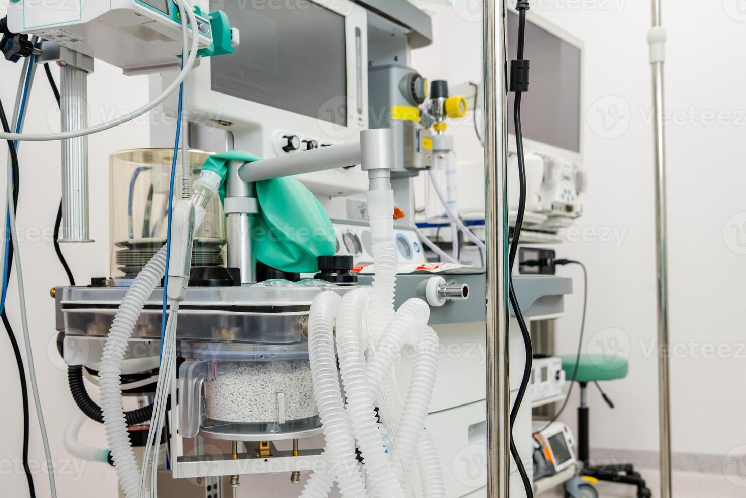 Advanced Medical Equipment Arranged in a Healthcare Setting During a Clinical Procedure photo