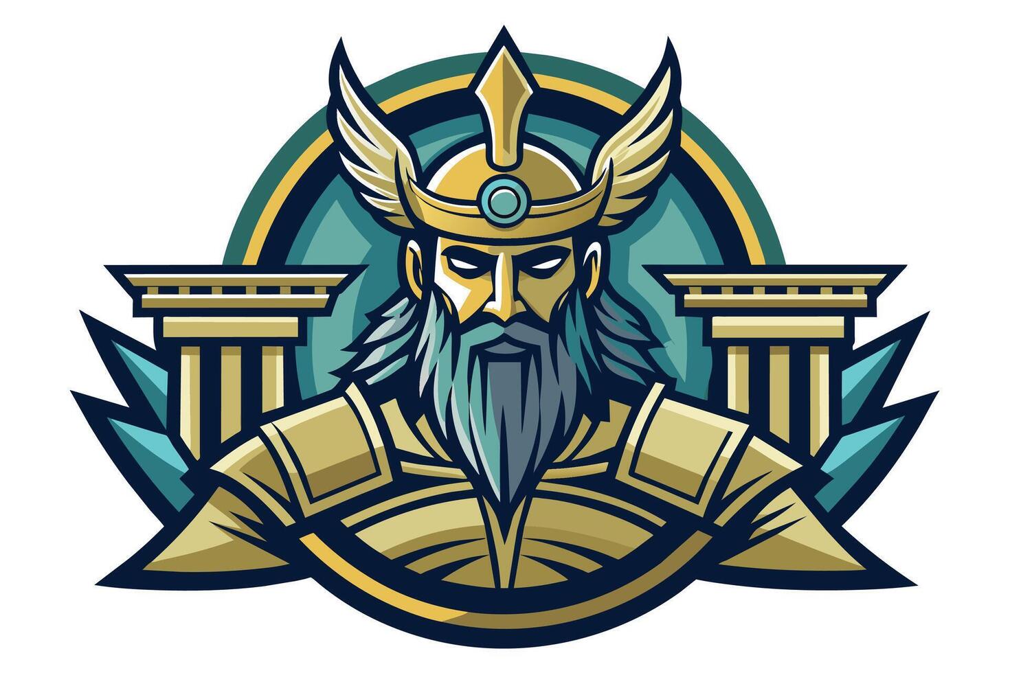 Amidst the logo symphony of forms, echoes of ancient myths resonate vector