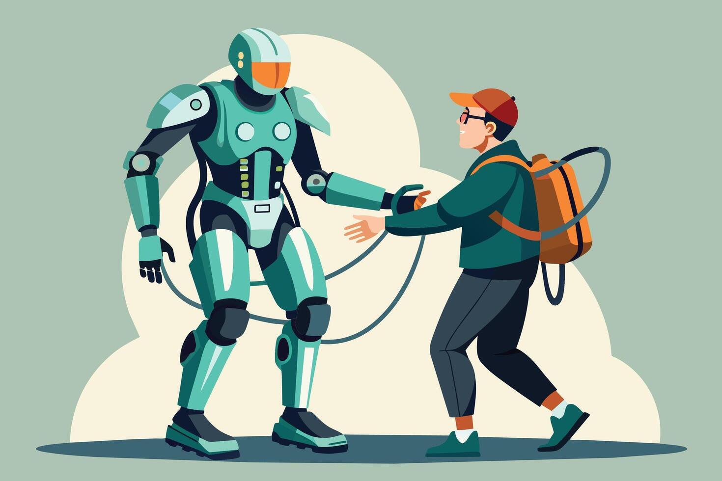 Advanced exoskeleton technology aiding mobility for individuals vector