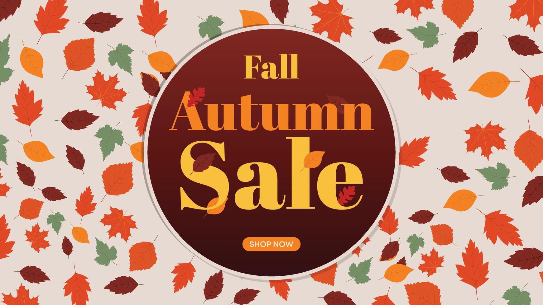 Autumn Sale Badge with Vintage Style and Orange Leaves, Great for Promotional Graphics vector