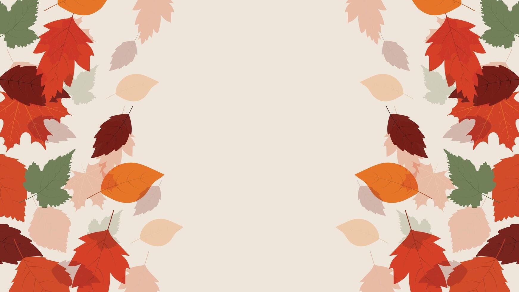 Autumn Sale Banner with Beige Background and Falling Leaves from Both Sides, Ideal for Seasonal Promotions vector