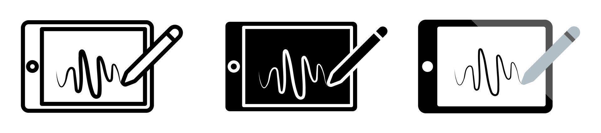 Tablet icon set. for mobile concept and web design on white background. illustration vector