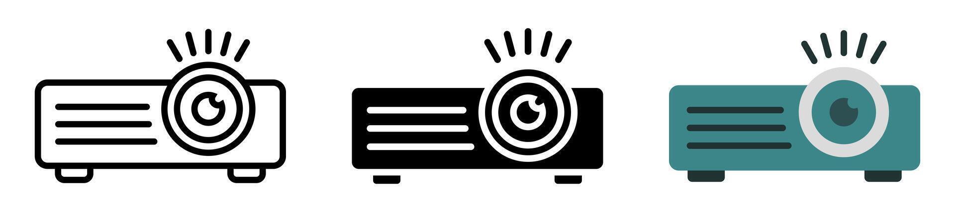 Projector icon set. for mobile concept and web design on white background vector