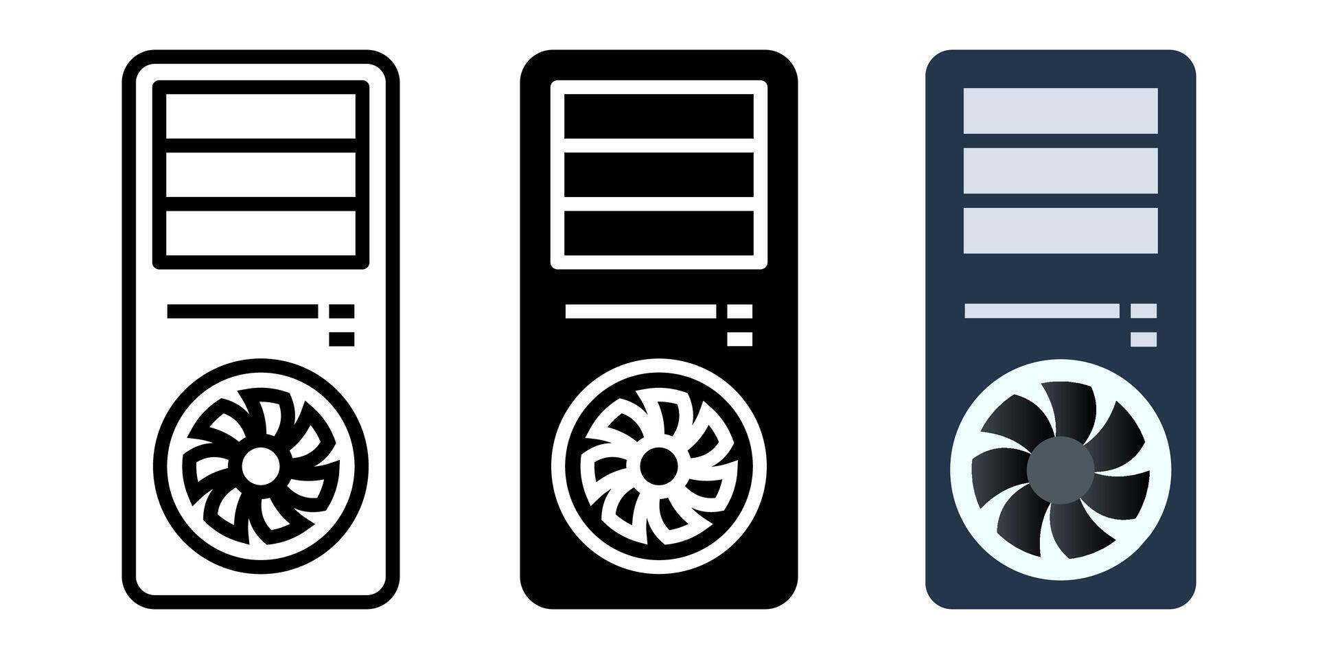 Computer Case icon set. for mobile concept and web design on white background. illustration vector