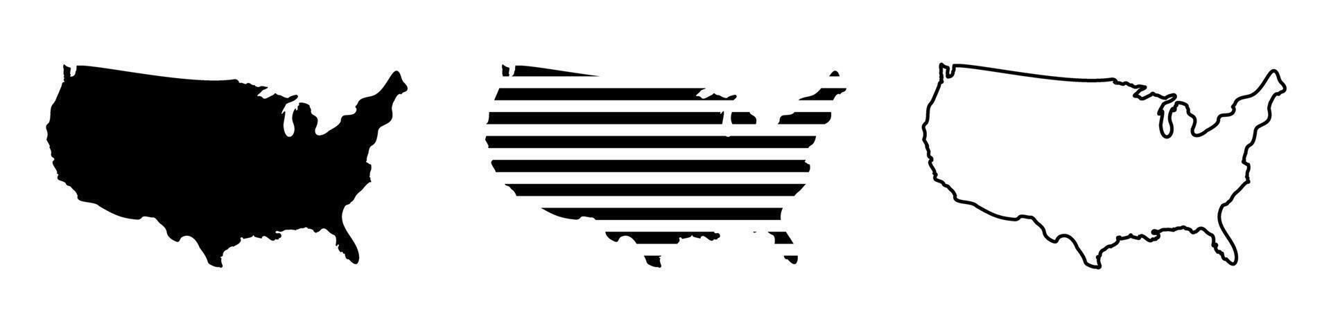 Usa map icon set vector