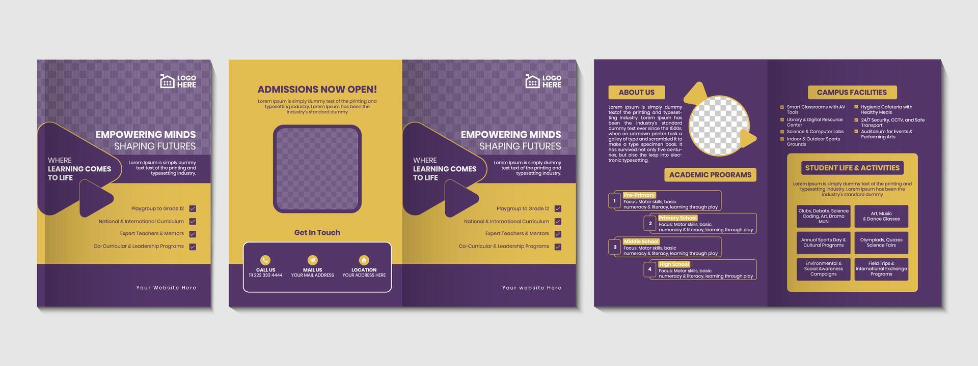 Junior School Promotion Brochure Template vector