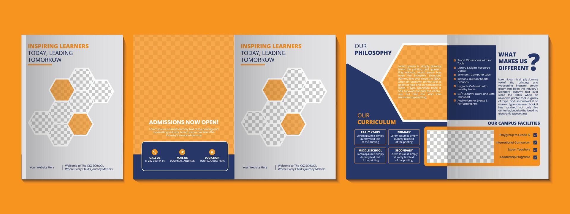 Education School Bifold Brochure Template vector