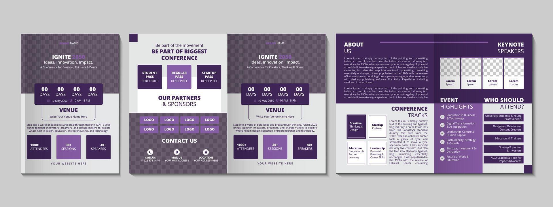 Event Conference Brochure Design Template vector