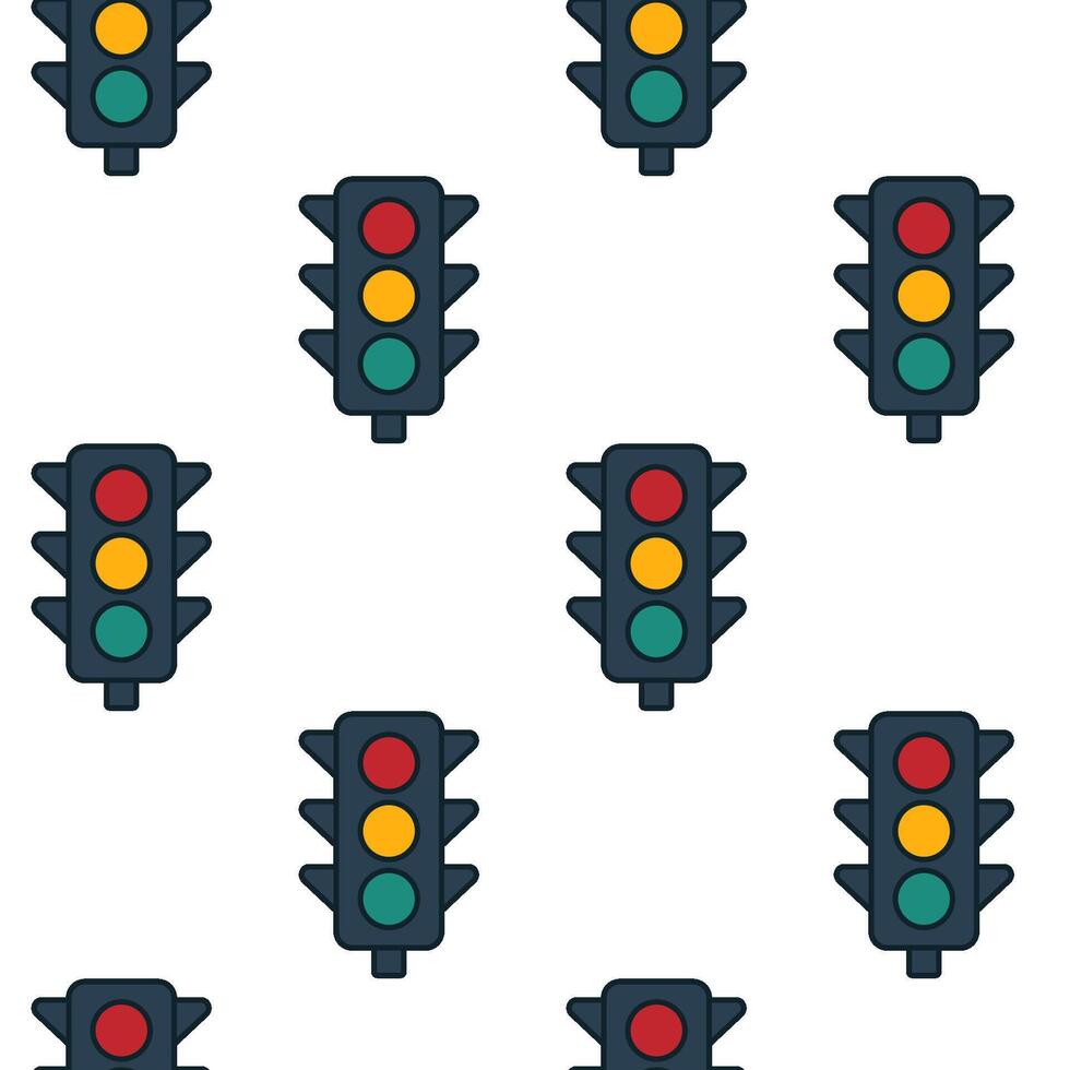 Traffic signals pattern on a white background vector