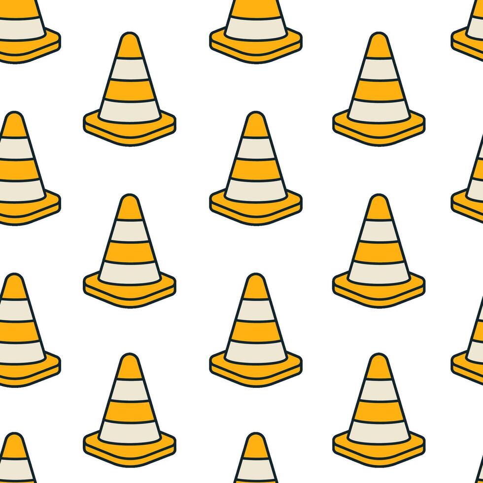 Colorful traffic cones arranged in a pattern vector