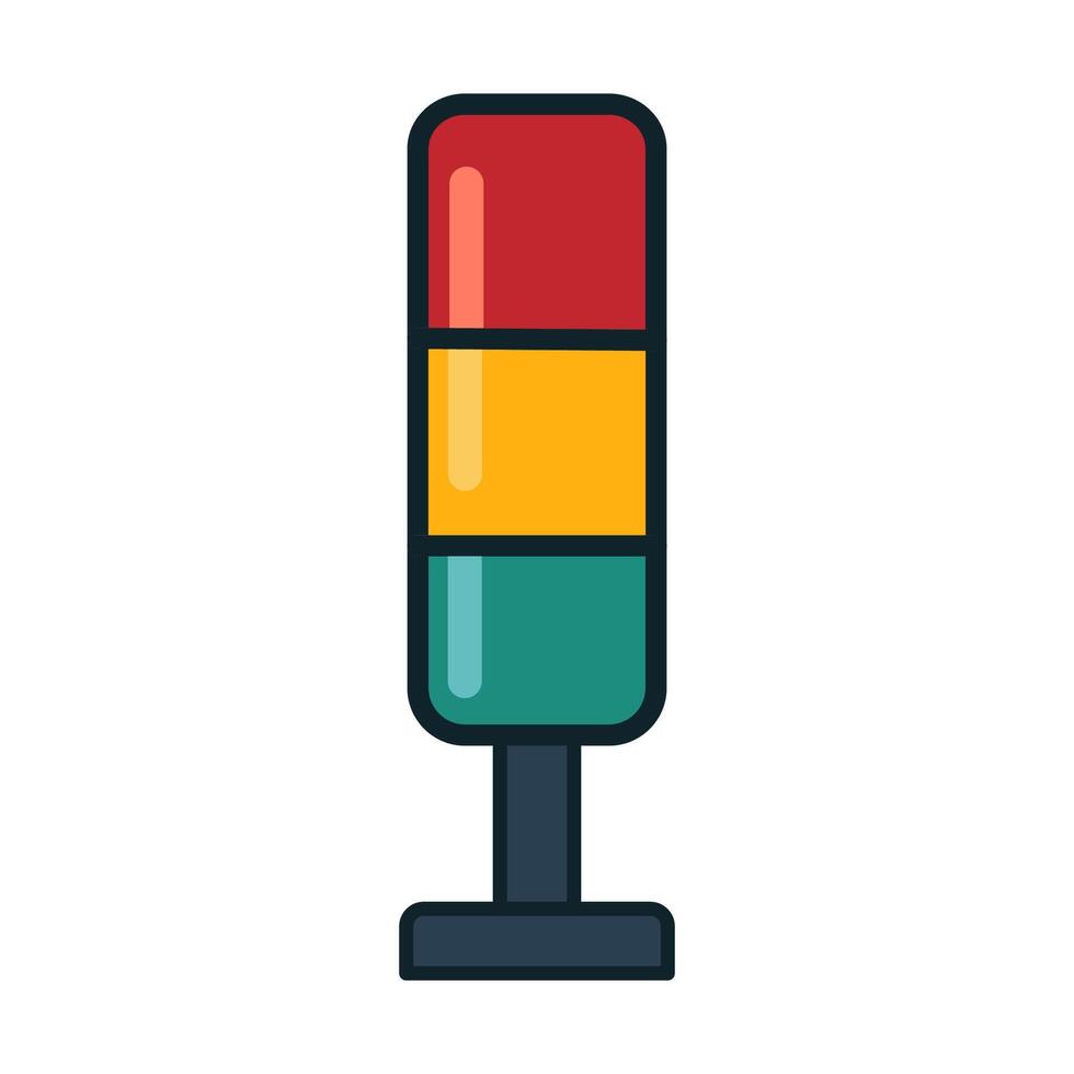 Traffic signal indication with colorful lights vector