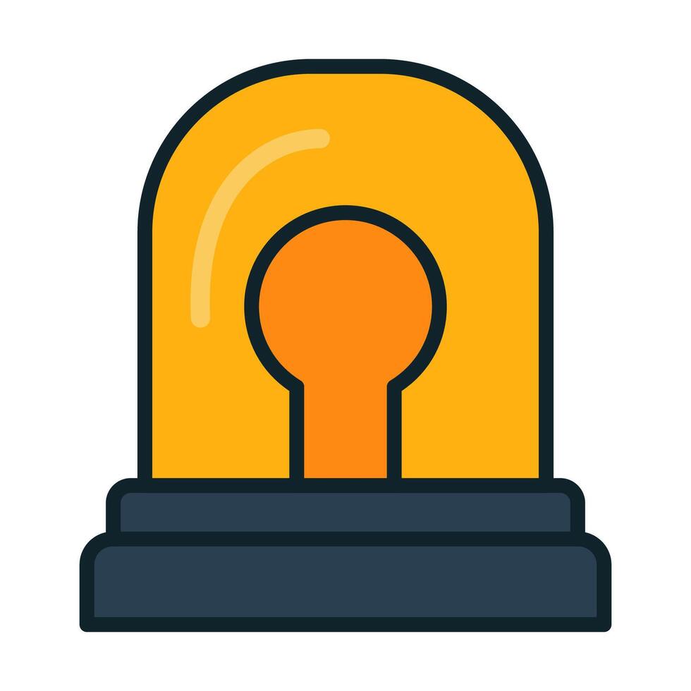 Emergency alert light glowing in dark setting vector