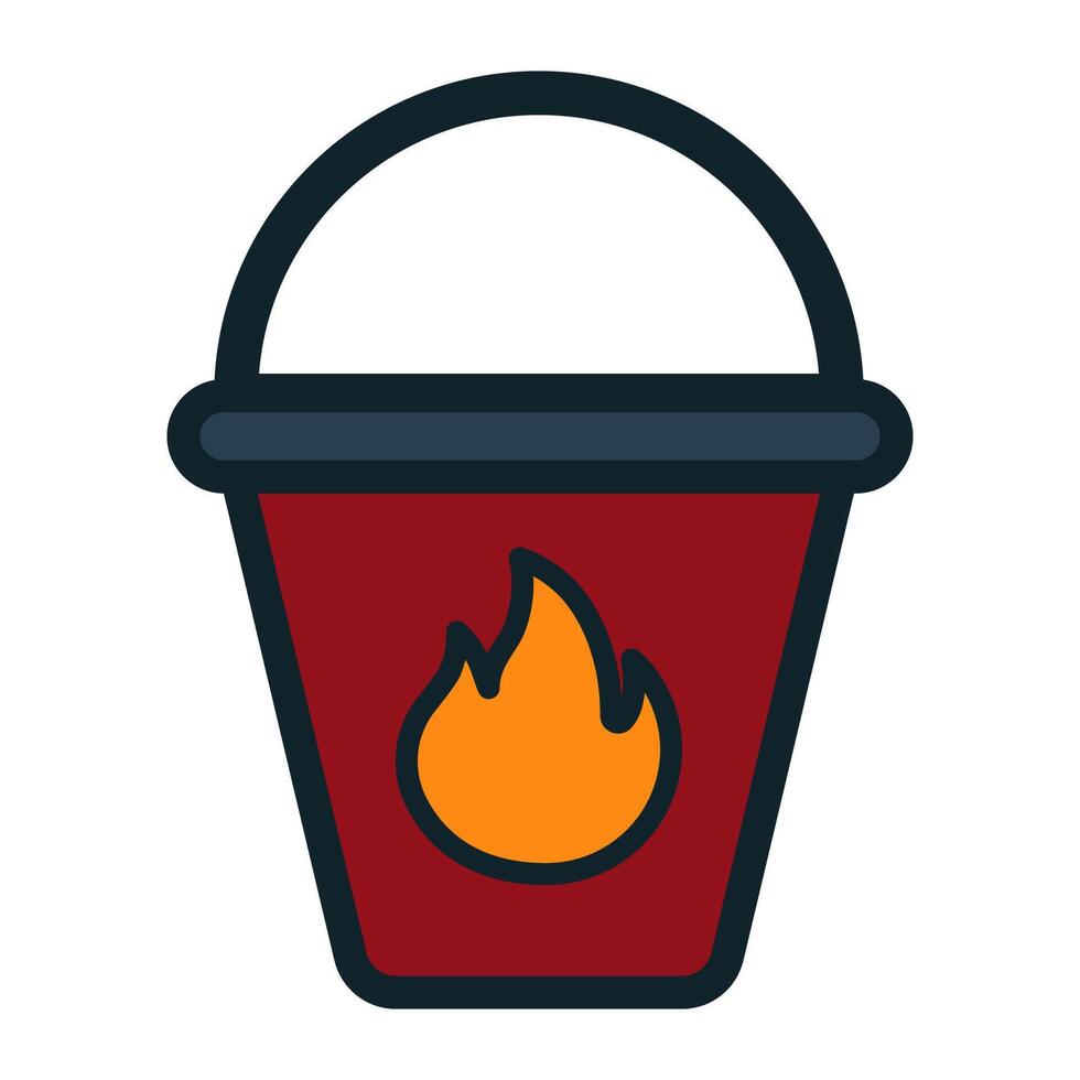 Fire bucket for heat warning vector