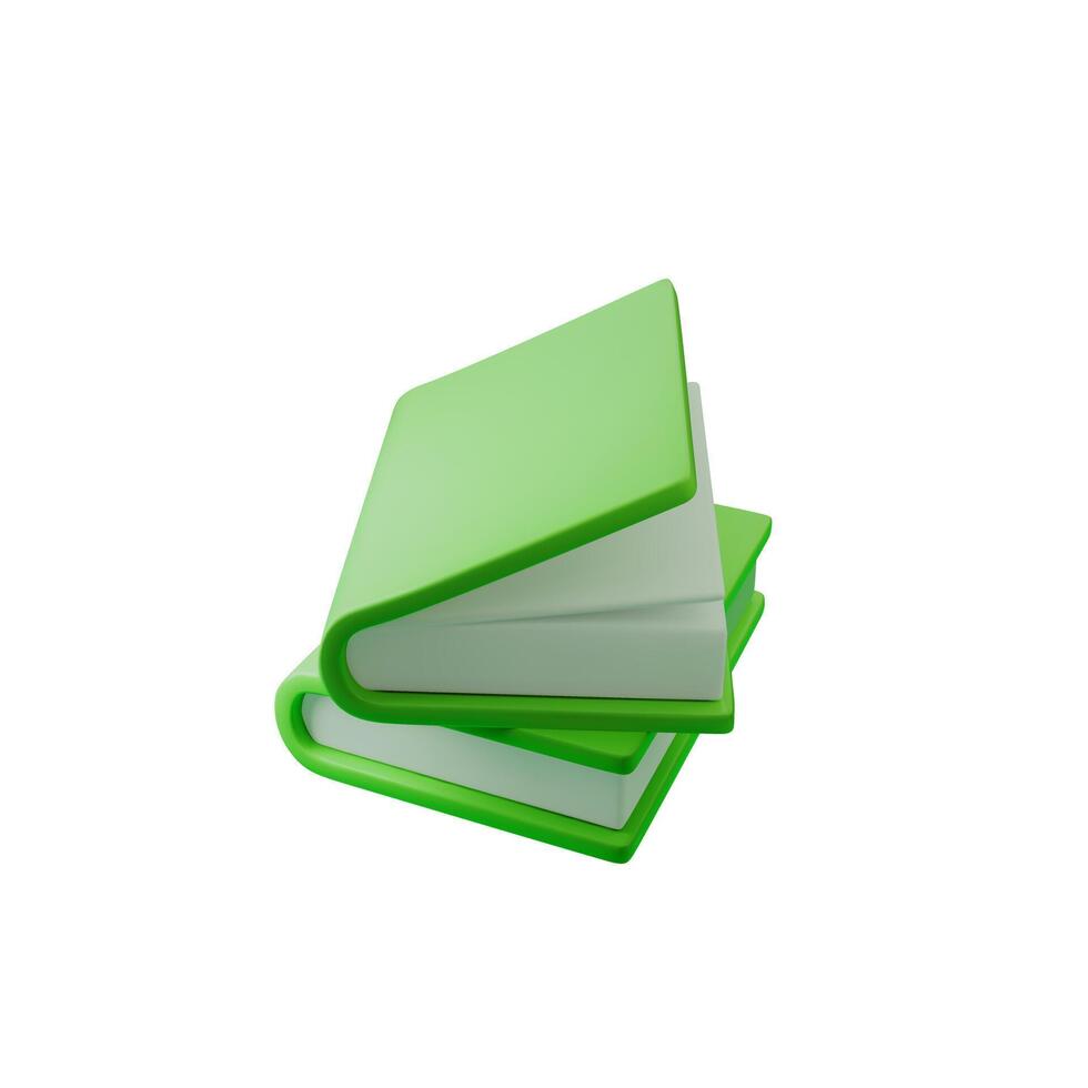 3d Dynamic green book isometric illustration. Ideal for education, reading, e-learning, and library concepts. Perfect for modern designs and creative projects. vector