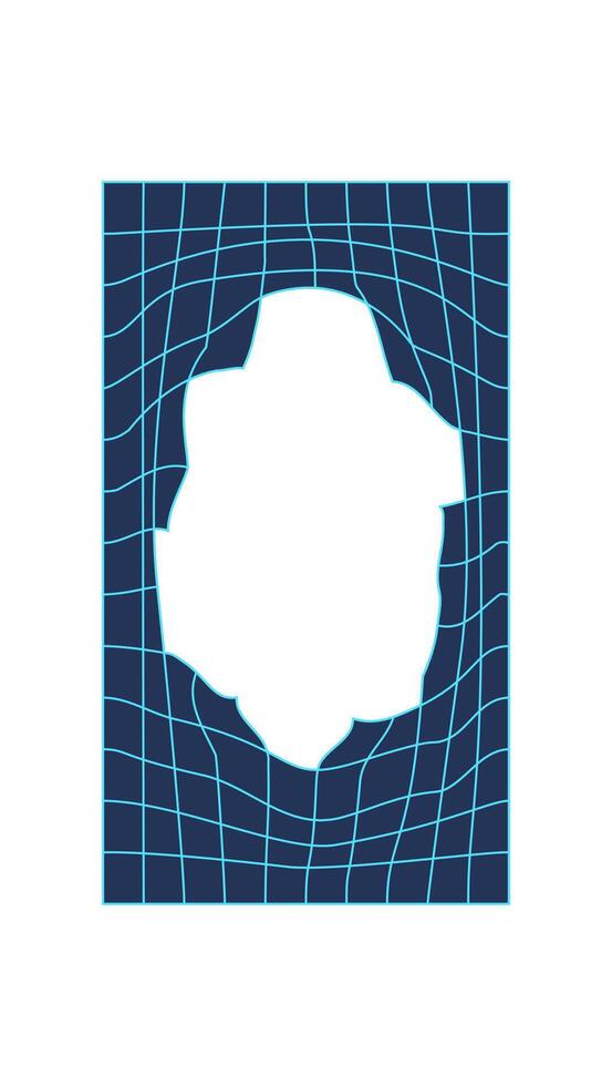 Cyber tech 3d mesh portal, cyber tech geometric grid form object, cyberpunk geometry 3d wireframe element graphic, futuristic neon mesh shape illustration, y2k trendy net figure icon. vector