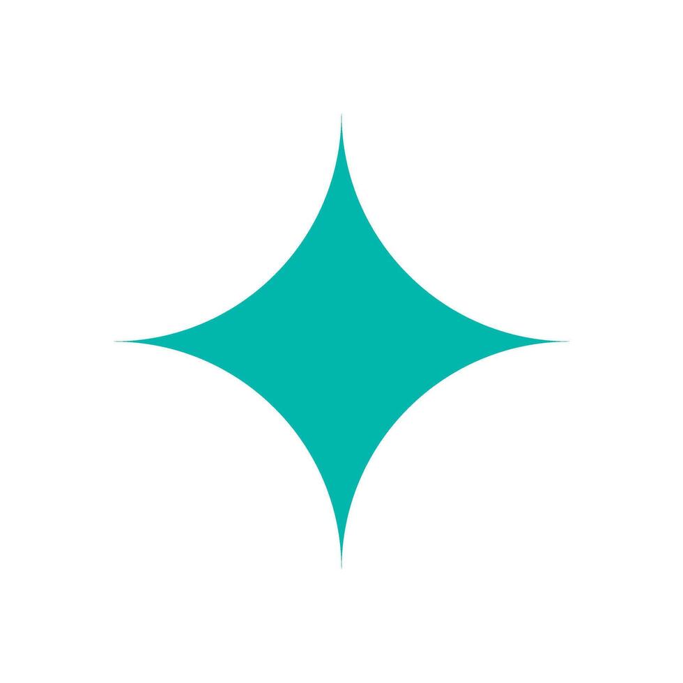 Bold geometric star shape. Abstract figure symbol with modern flair. A brutalist icon, flat and simple, perfect for contemporary projects, y2k themes, or as a striking graphic element. vector