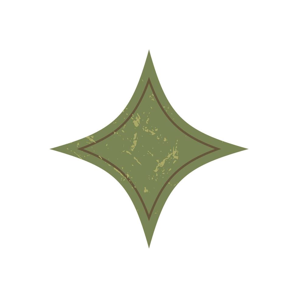 Bold brutalist star icon. Abstract shape with a simple grunge texture. Minimal element, y2k style, and contemporary brutalism. Perfect for modern projects, decorative features, and artistic vector