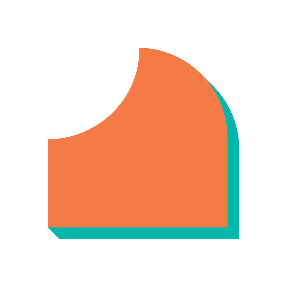 Brutalist abstract shape. Minimal geometric form with bold shadow element. Contemporary icon, modern flat design, perfect for y2k aesthetic, suitable for various creative projects. vector