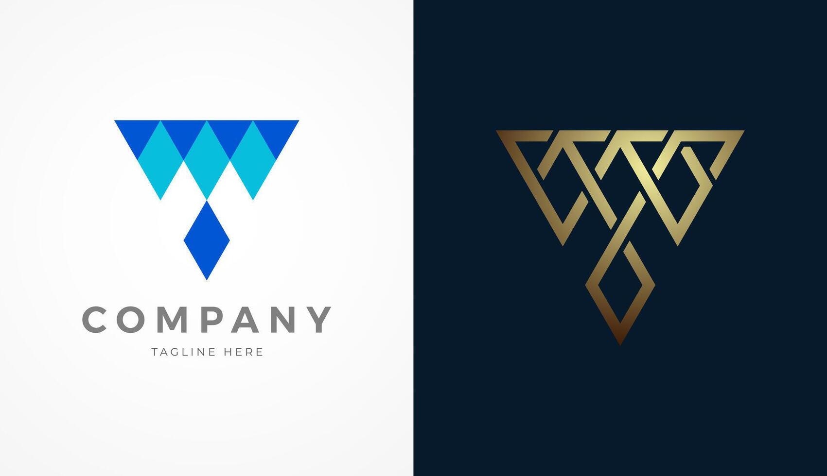 Letter T Logo Design, modern and luxury letter T with two style design and color, usable for brand and company logos vector