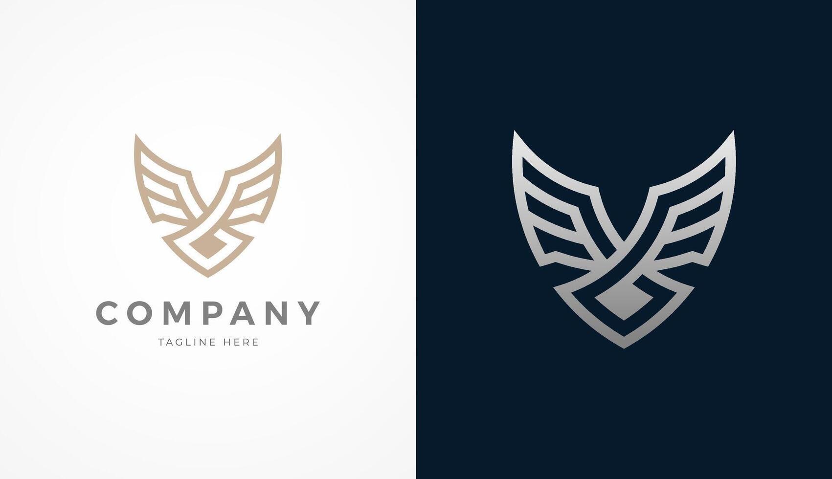 Wing Logo, abstract Letter Y with Wing combination with two style color, usable for brand and company logos vector