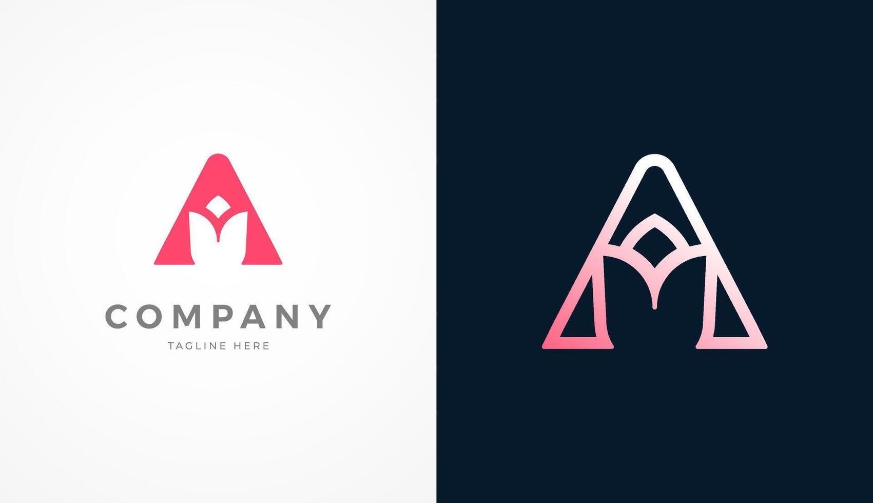 Initial A Flower Logo, Abstract Letter A with Flower icon combination in two style and color variation, usable for brand and company logos vector