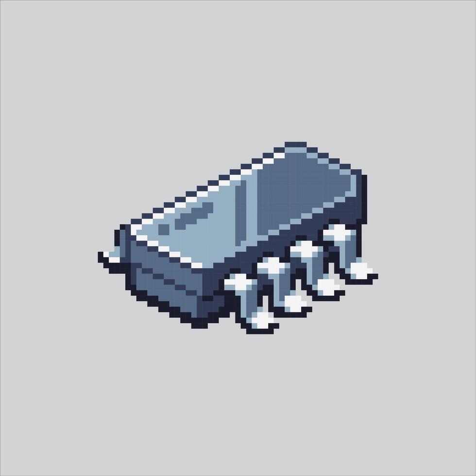 Pixel art computer chip processor icon Illustration for game design vector