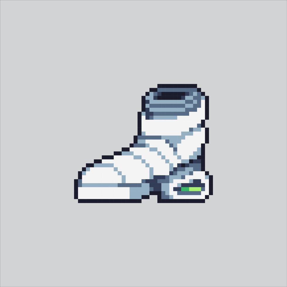 Pixel art futuristic shoes boots icon Illustration for game design vector