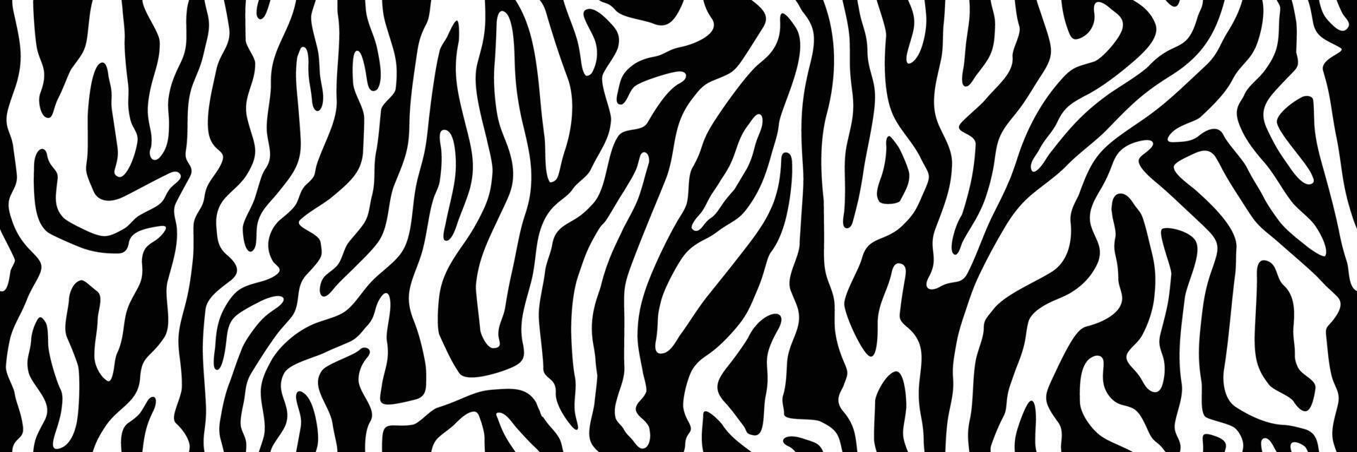 Zebra striped lines fur. Animal skin texture for printing, seamless wildlife pattern. Abstract curved lines ornament. Good for textile, fabric, fashion design vector