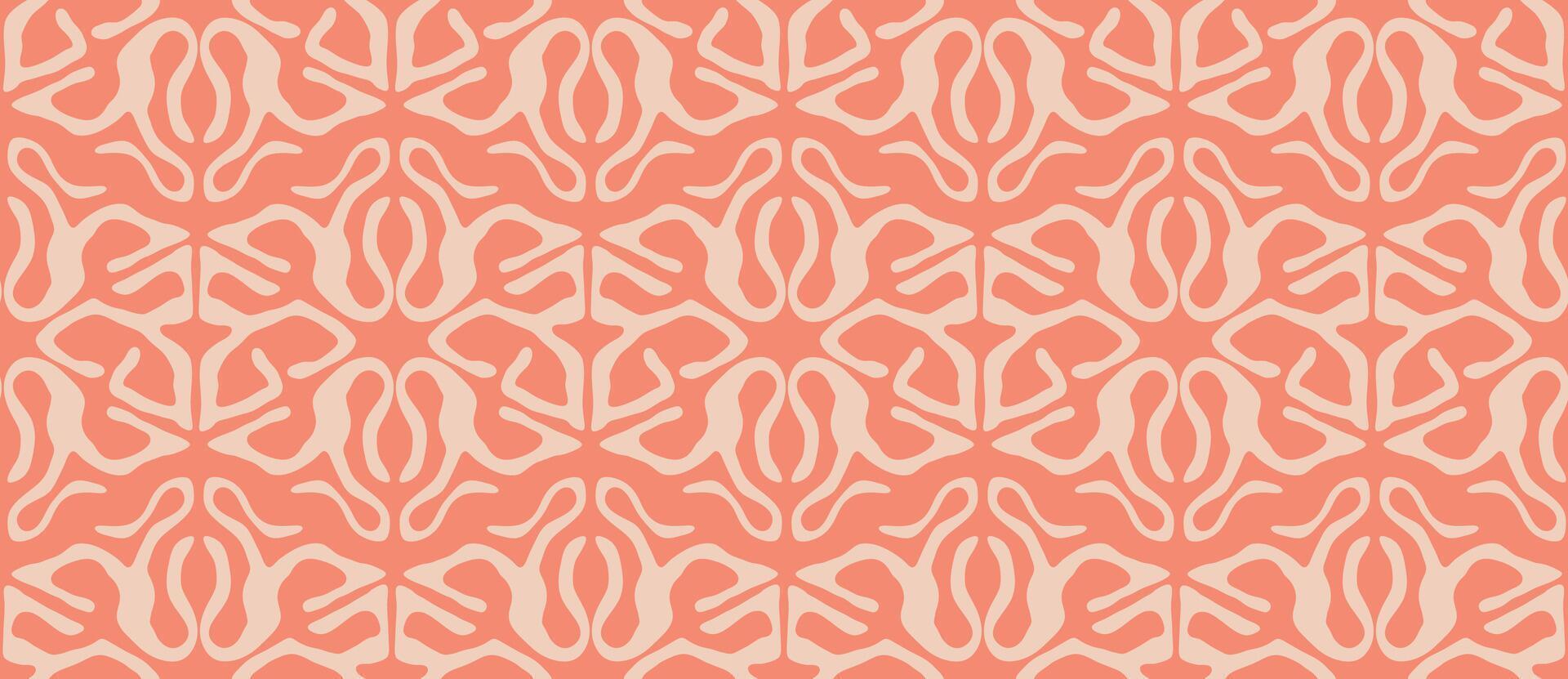 Seamless decorative red pattern. Traditional ethnic motives, tribal figures. Print for fabric. Roots inscribed in a triangular shape. Ethnic background ornament vector