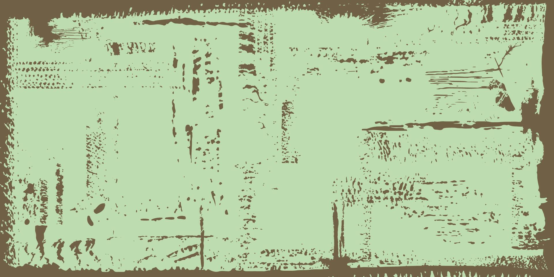 Banner scratched metal. Background frame in the form of an old iron sheet with rust and bolts. Green aged grainy messy template. Distress urban texture. Grunge wallpaper vector
