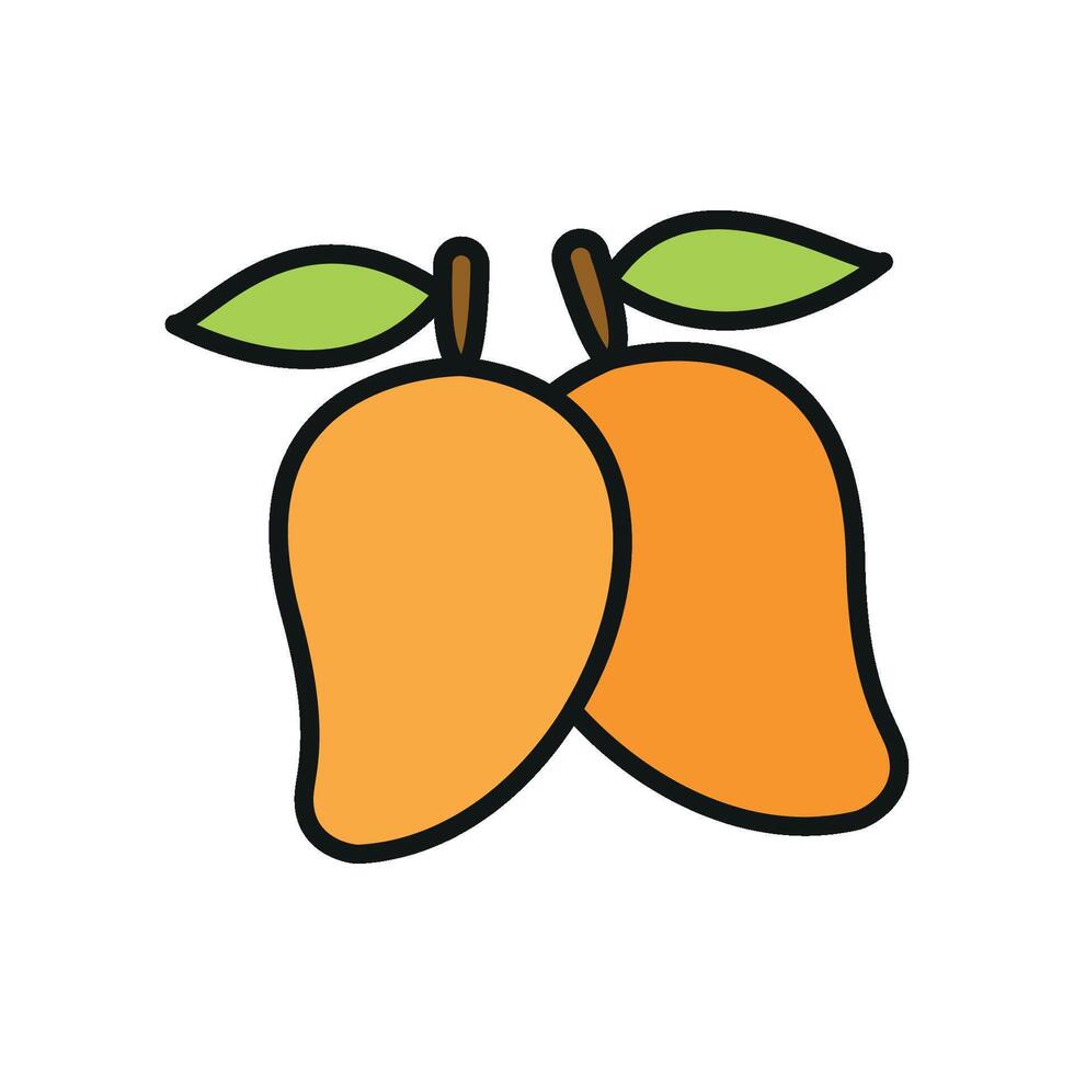 Mango icon for tropical drink ads fruit based menu designs and organic food labels vector