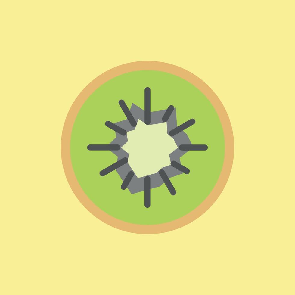 Minimal kiwi icon for diet menus fruit market designs and healthy lifestyle visuals vector