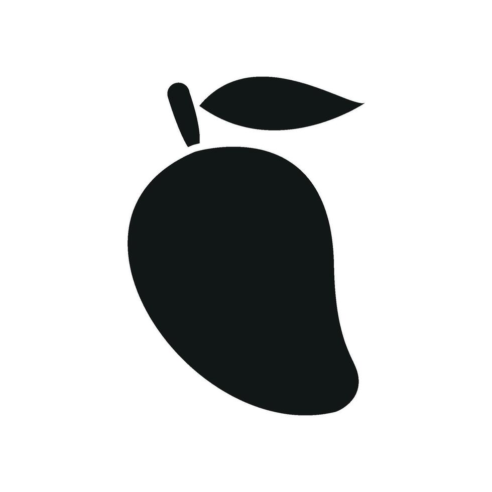 Yellow mango icon for organic shop graphics natural drink branding and menu design vector