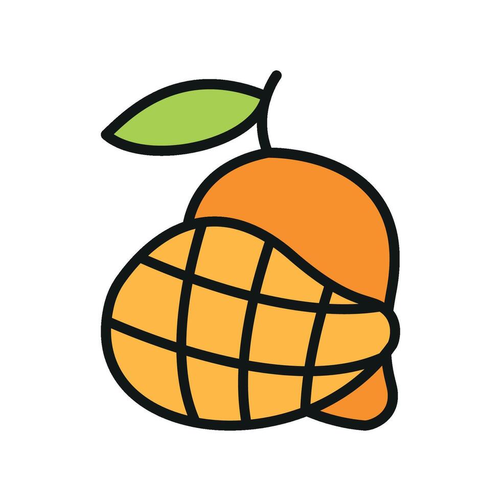 Minimal mango icon for clean food branding tropical menu and wellness content vector