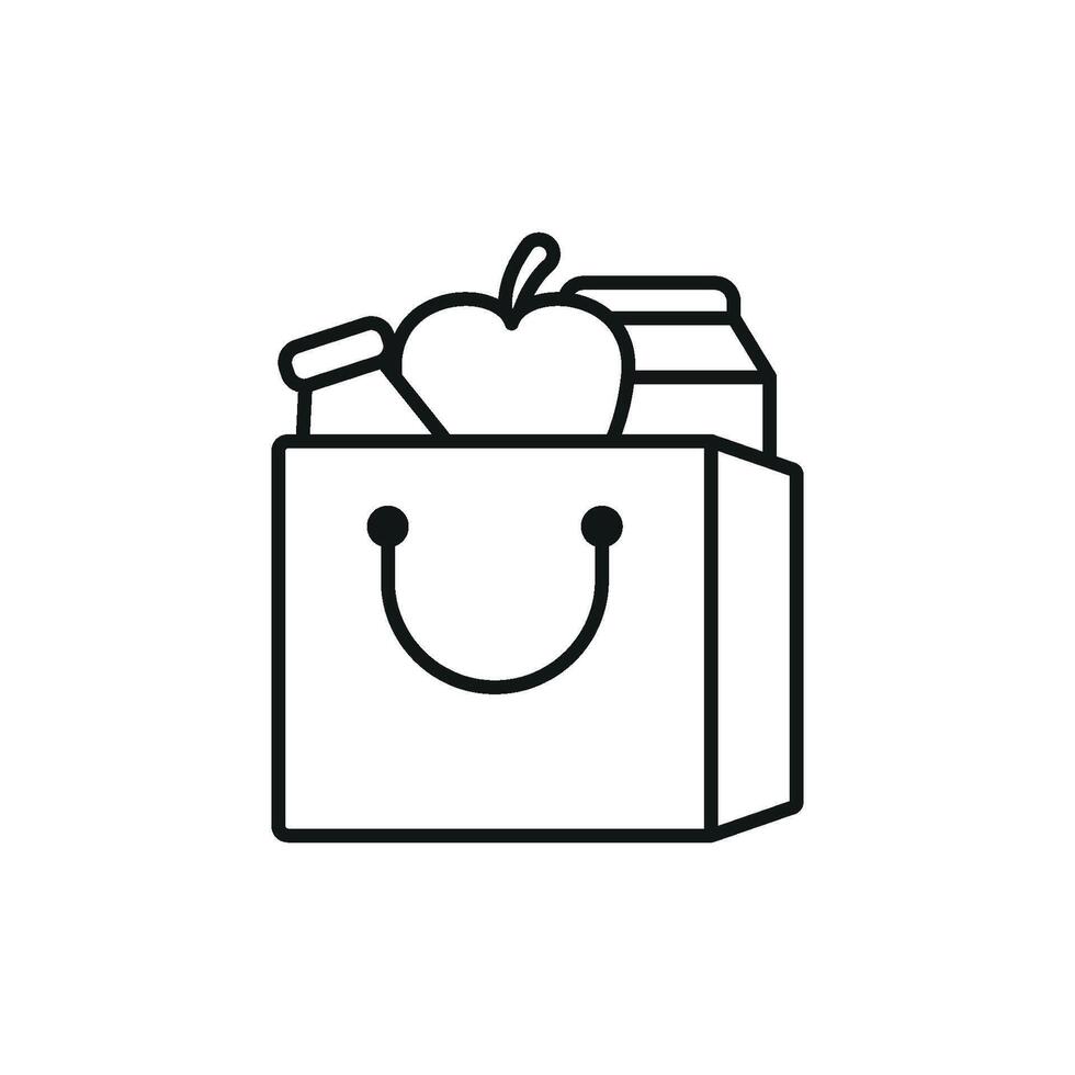 Simple food bag icon ideal for e commerce platforms meal planning tools and menus vector
