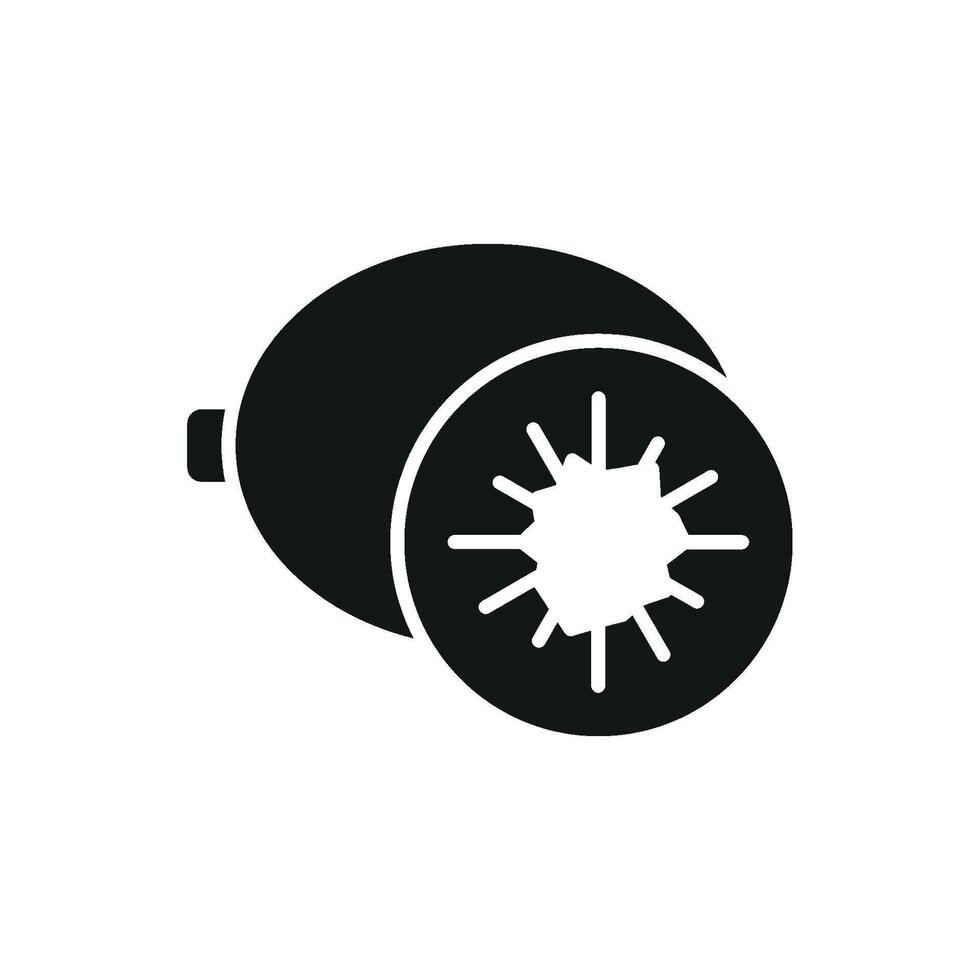 Sliced kiwi icon ideal for nutrition guides diet apps and tropical food themes vector