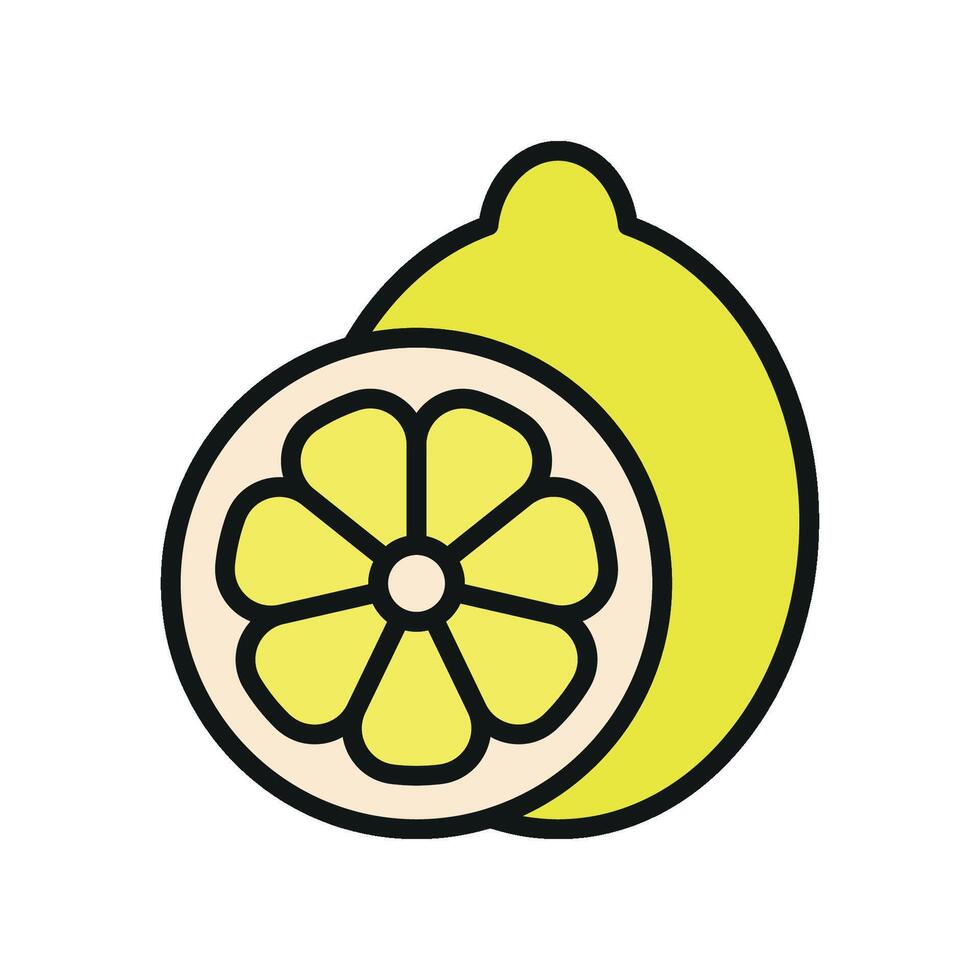 Lemon icon for vitamin themed content detox visuals and fruit based product designs vector