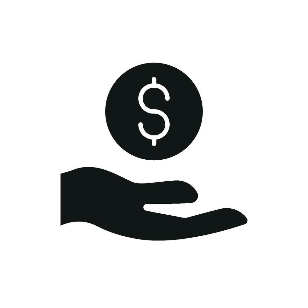 Flat money hand icon for business presentations saving visuals and finance apps vector