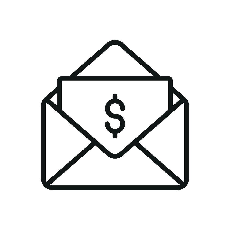 Envelope with letter icon for messaging platforms user notifications and mail tools vector