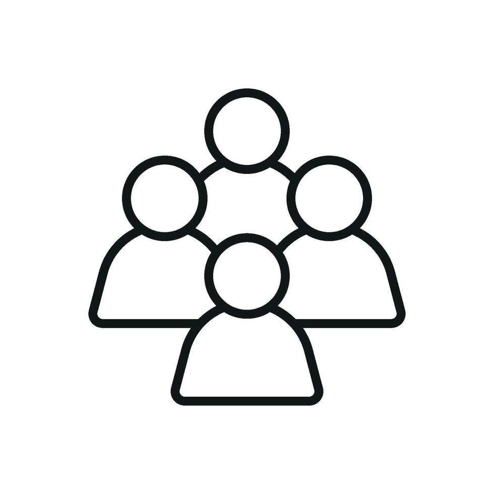 Flat people icon for community apps group chat features and social media graphics vector