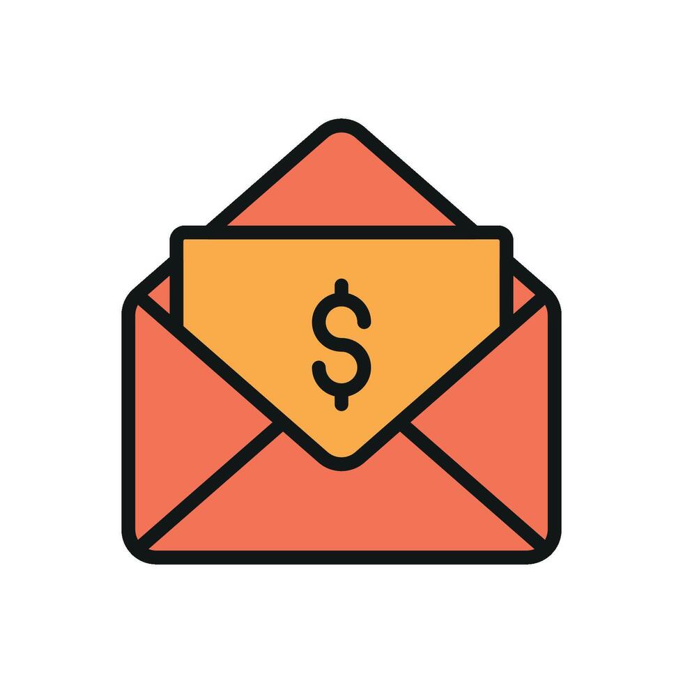Envelope icon for email apps message alerts and communication tools vector