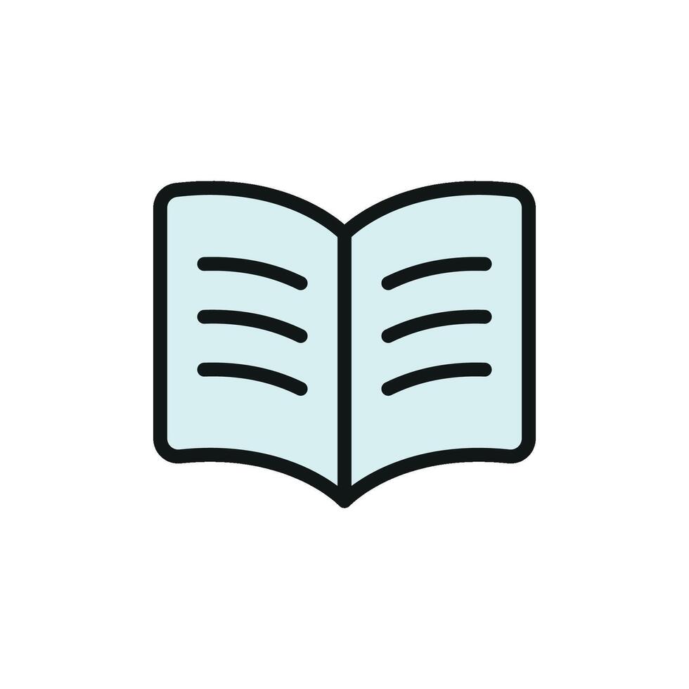 Book icon for library apps reading platforms and educational content designs vector