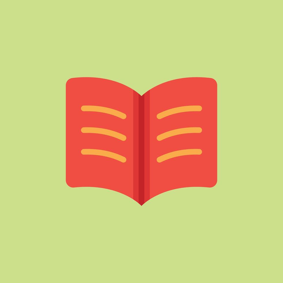 Simple book icon for reading trackers book review pages and school materials vector