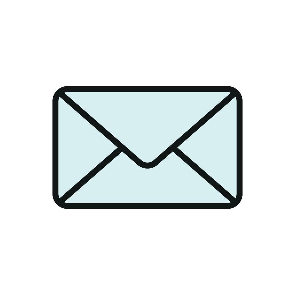 Outline envelope icon for clean UI minimal web design and message interfaces vector