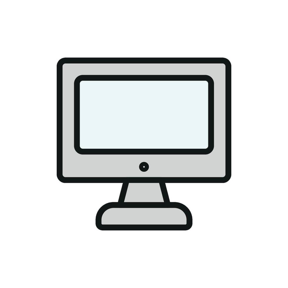 Monitor and keyboard icon for e learning tools digital tasks and productivity apps vector